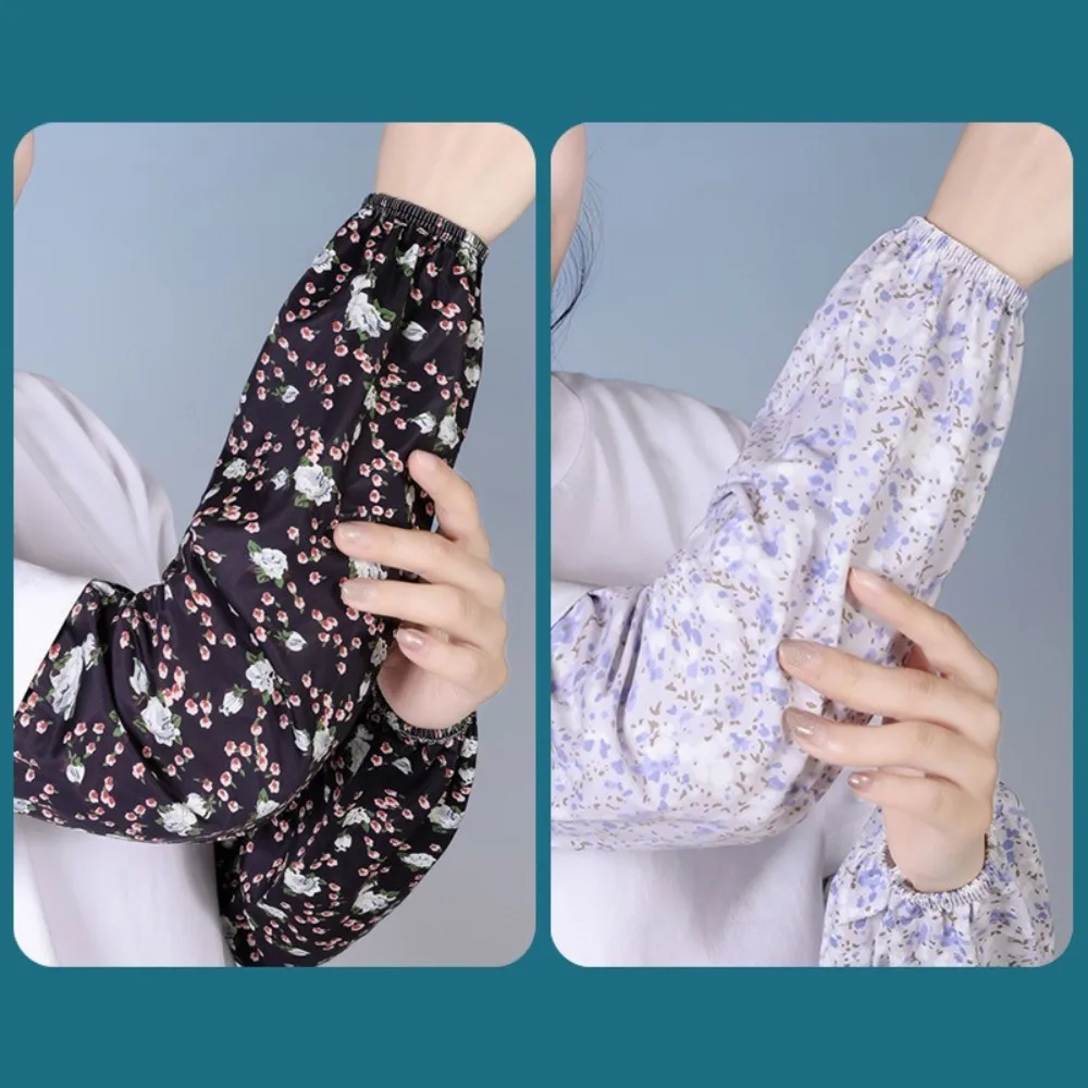ถุงมือไหมน้ำแข็งลายดอกไม้แฟชั่นใหม่ ป้องกันรังสียูวี ระบายอากาศได้ดี ปลอกแขนยาว ป้องกันแขน หลวมๆ สำหรับขี่ ขับรถ แขนยาว ฤดูร้อน
