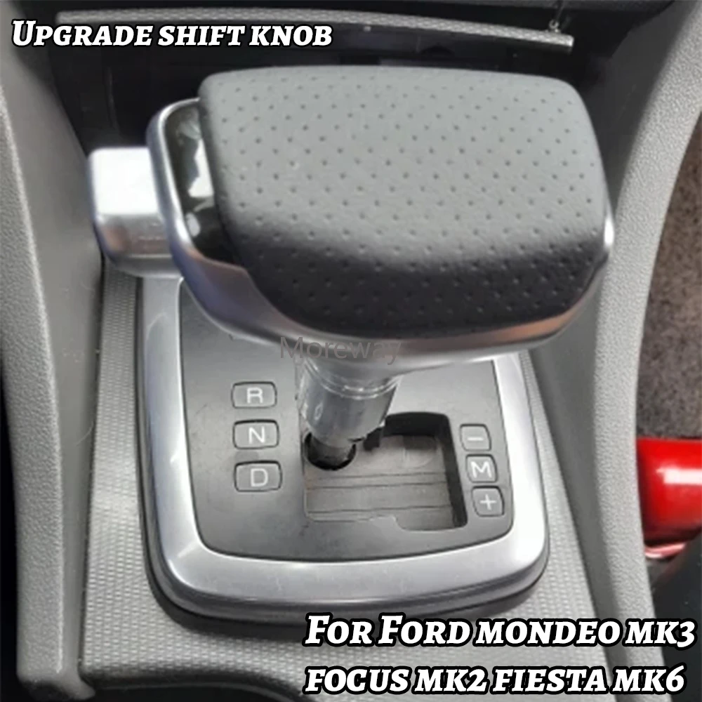 Leather Upgrade Auto Gear Shift Knob Handle Stick Lever Head For Ford Mondeo Mk3 Focus Mk2 2014 Fiesta Mk6 2012 Accesories