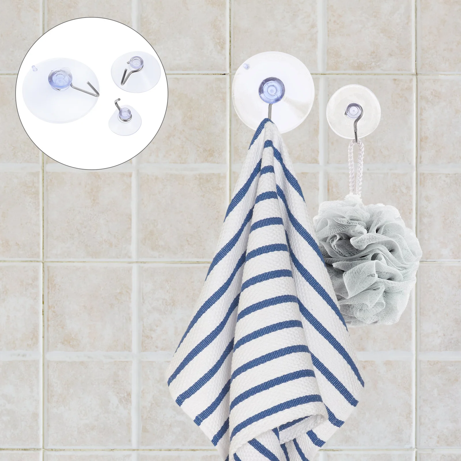 

30pcs Suction Cup Hooks Heavy Duty Wall Hanger No Drill For Bathroom Kitchen Tile Glass Metal Ceramic Multi-Purpose Hanging Hook