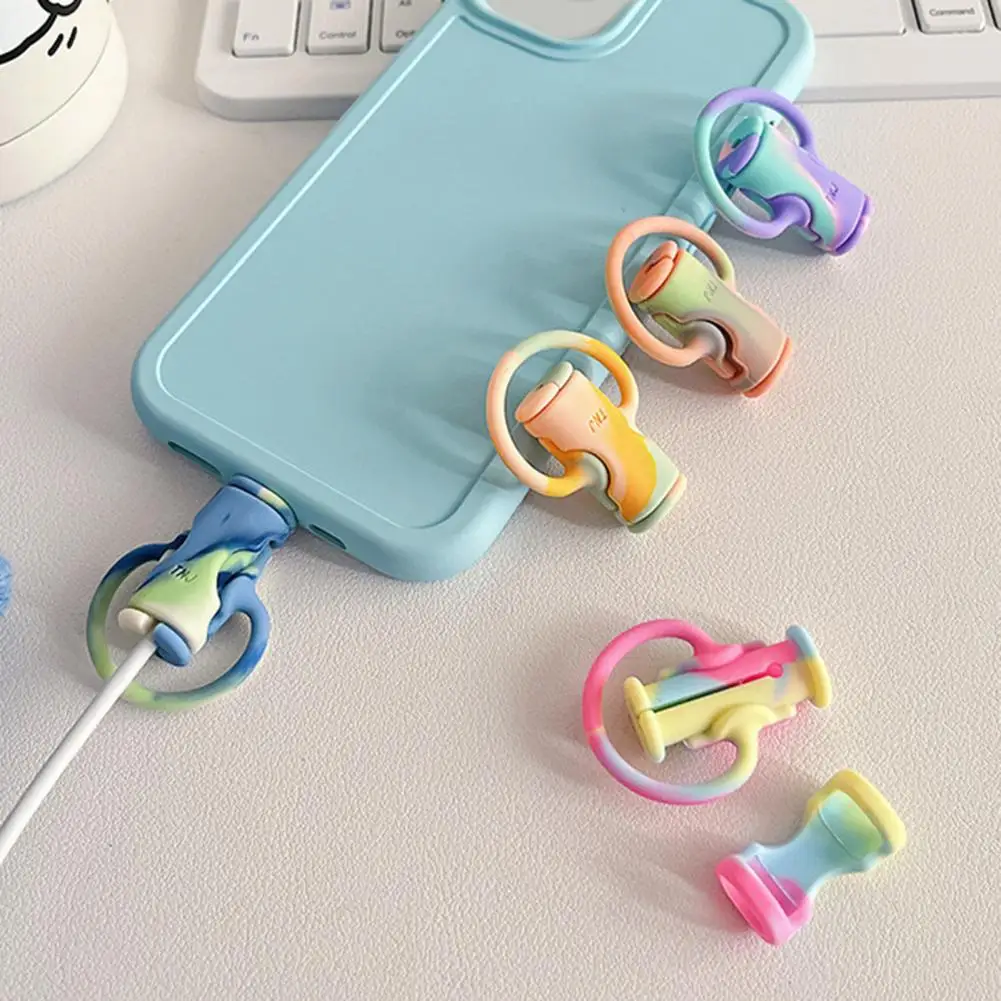 Protezione del filo protezione del filo del cavo colorato ricco protezione del cavo del caricatore di Design del fumetto in Silicone durevole per Iphone per i dati