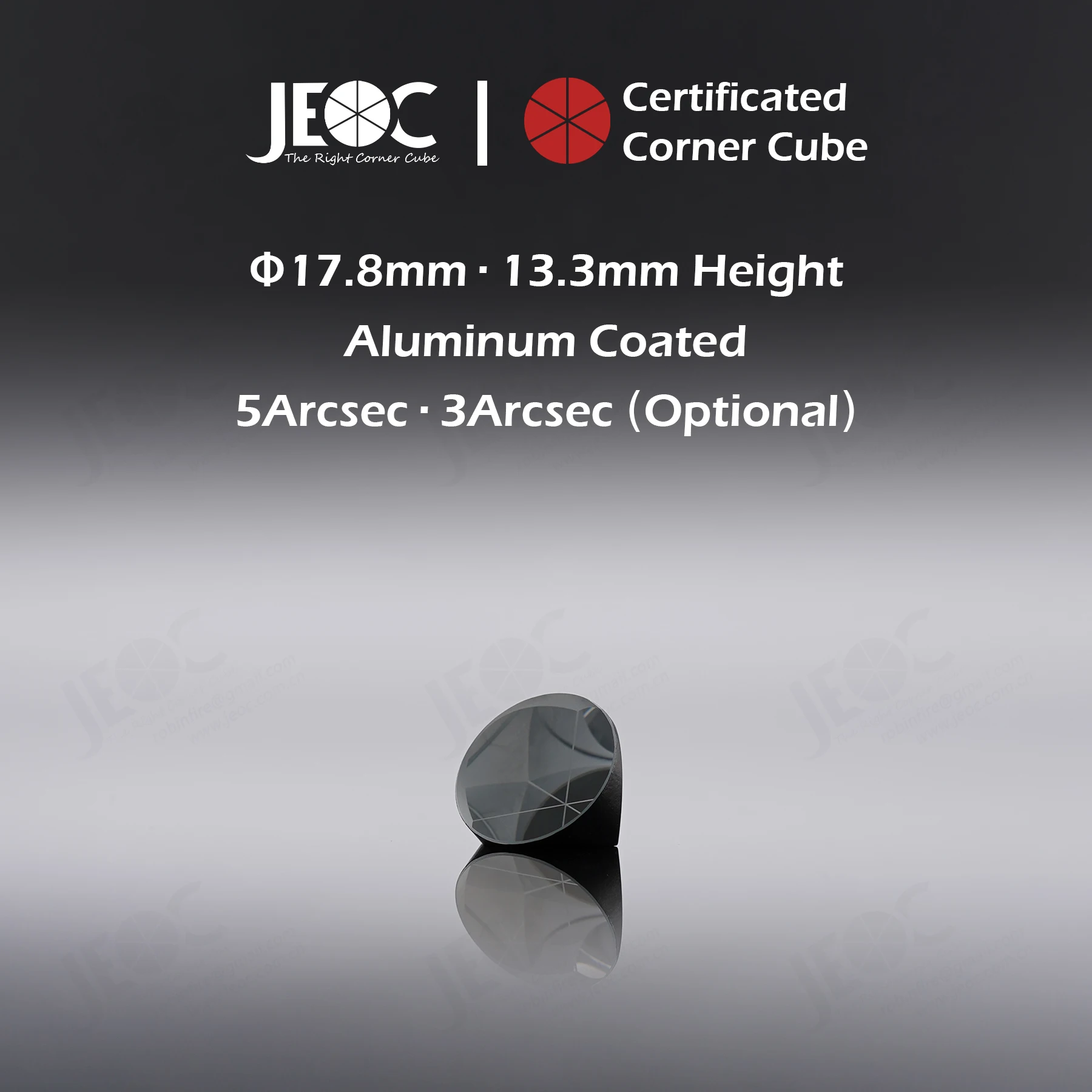 100pcs JEOC Certificated Corner Cube, 17.8mm (0.7