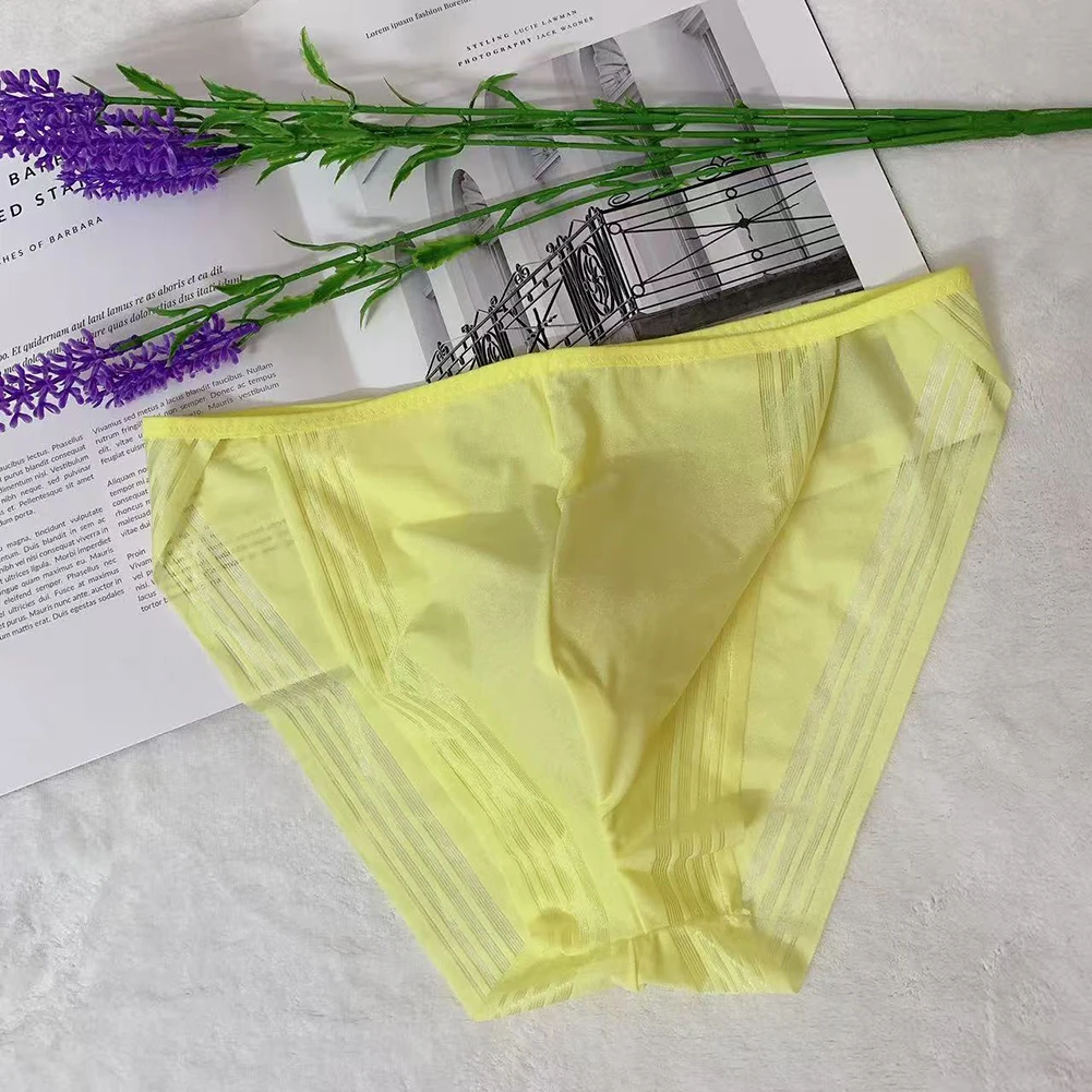 

Men Underwear Gay See Through T-Back Soft Sleep Lingerie Breathable Quick Dry Panties Seamless Low Rise Briefs Pouch Underpants
