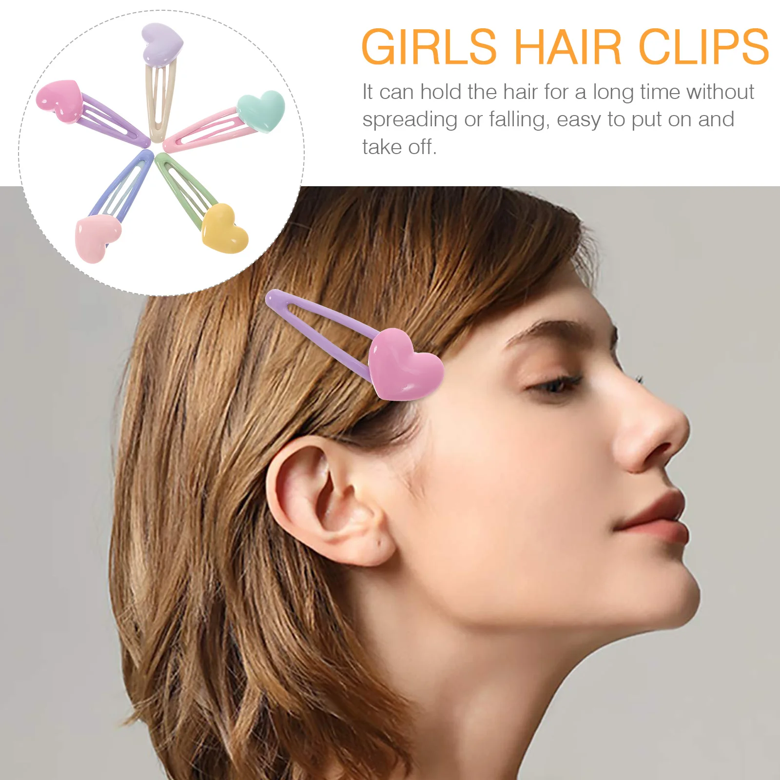 10 قطعة مقاطع القلب المشابك الراتنج الملونة للفتيات اكسسوارات تصفيف الشعر المفاجئة دبابيس الشعر حفل زفاف زينة الشعر