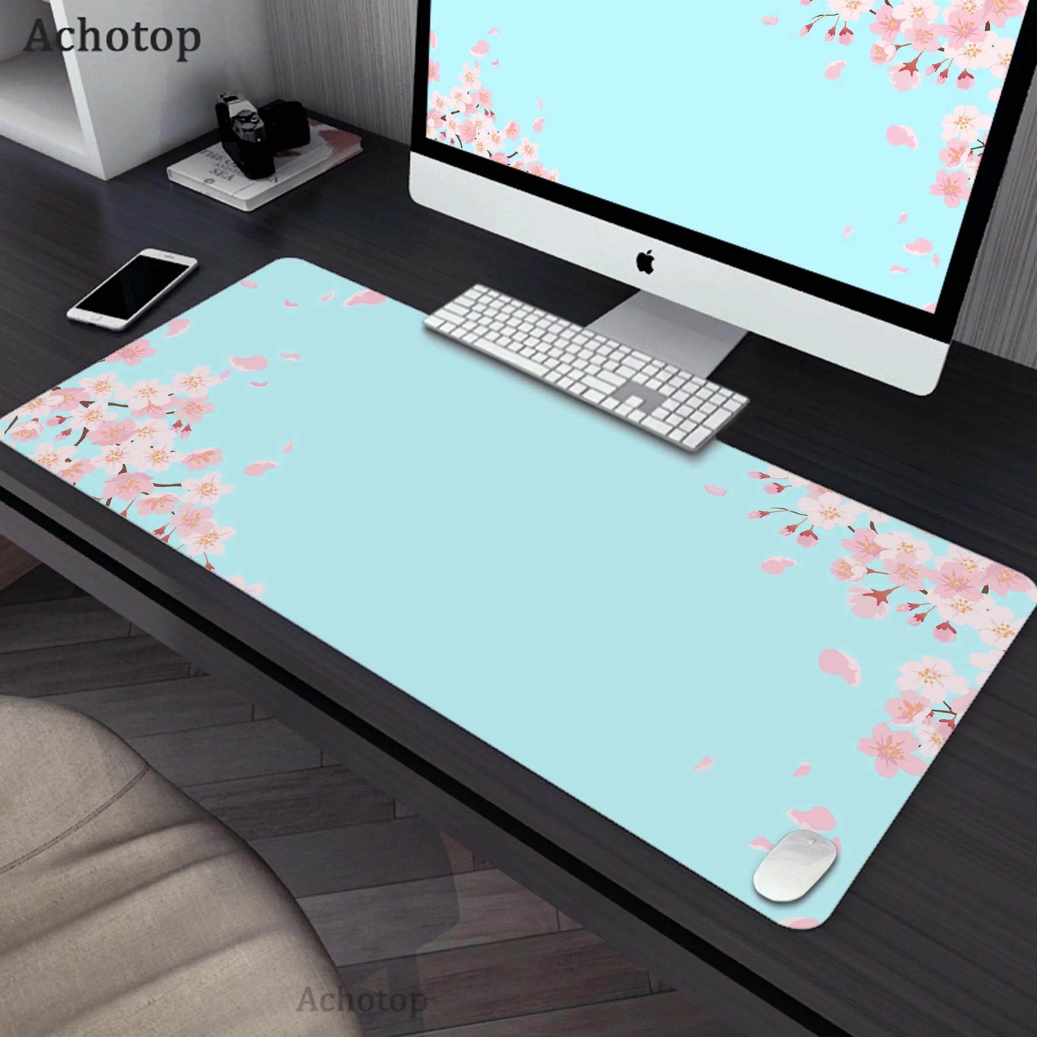 

Pc Game Mousepads Large Mouse Pad XXL Gamer Mouse Mat Office Table Carpet Gaming Mats Cherry Blossom Pattern Gamer Desk Mat