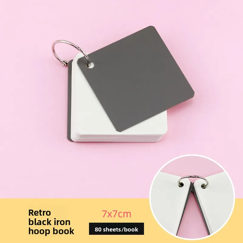 80-320Sheets Portable Notebook with Binder Rings Spiral Mini Notebook Study Cards Book Red/Yellow/Green/Black Student Stationery