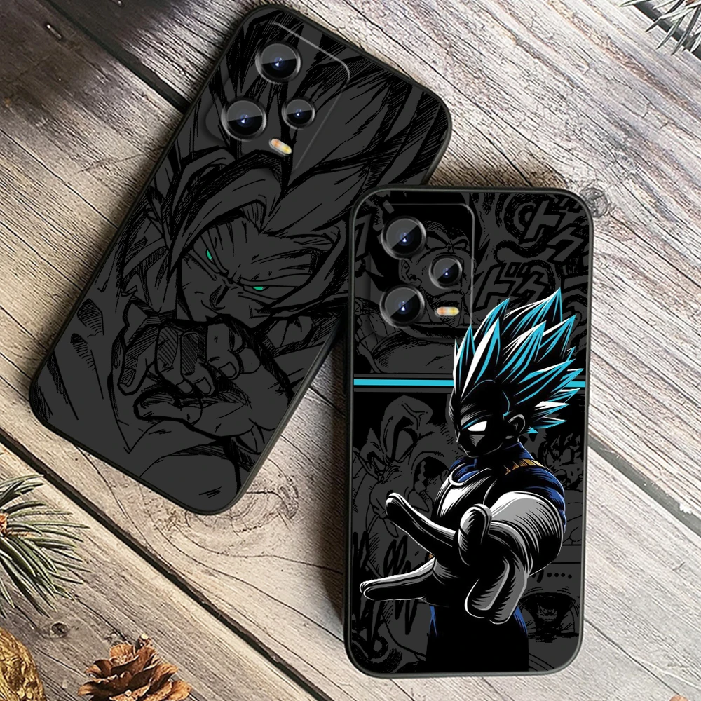 Luxury D-Dragon Ball Art Goku For Xiaomi Redmi Note 13 12R 12 12S Turbo 11 11T 11S 10 10S Pro Plus 5G Black Cover Phone Case