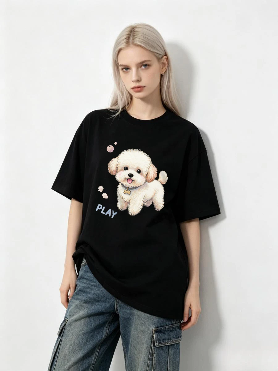T-shirt pour filles, motif graphique, coton de qualité, doux et confortable, tenue décontractée d'été, mode cool, design imprimé tendance, Officewea Femme