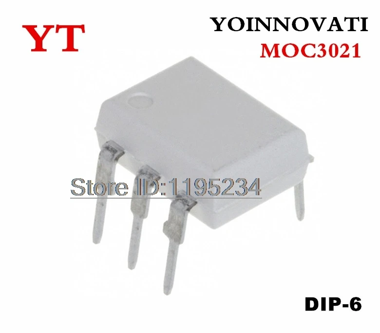 50pcs/lot MOC3021 DIP-6 OPTOISOLATOR 5KV TRIAC best quality