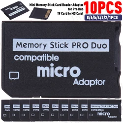 10-1pcs For Pro Duo TF To MS Card Memory Stick Adapter Plug and Play Mini Memory Stick Adapter Replacement Parts Accessories