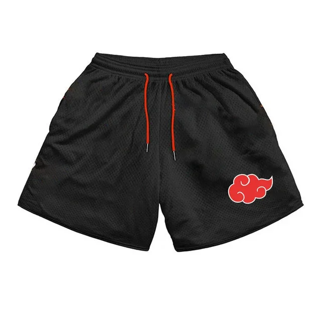 Men\'s Anime Shorts Devil Fruit 3D Print Manga Gym Shorts Fitness Mesh Quick Dry  Sports Short Pants Breathable Summer Unisex