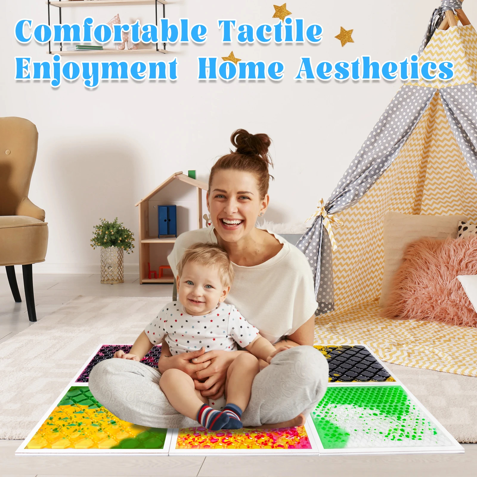 Giocattoli sensoriali visivi per bambini: tappetino sensoriale colorato, giocattolo educativo che aggiunge divertimento per imparare