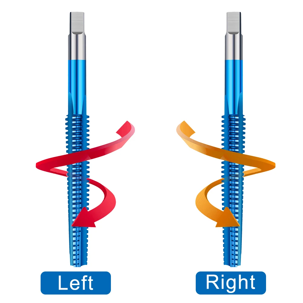 Tap Thread Spiral HSS TR8/10/12/14/16 Screw Thread Tap Drill Bit Nano Blue Coated Hand Tap Set HSS Left/Right Hand Machine Tap