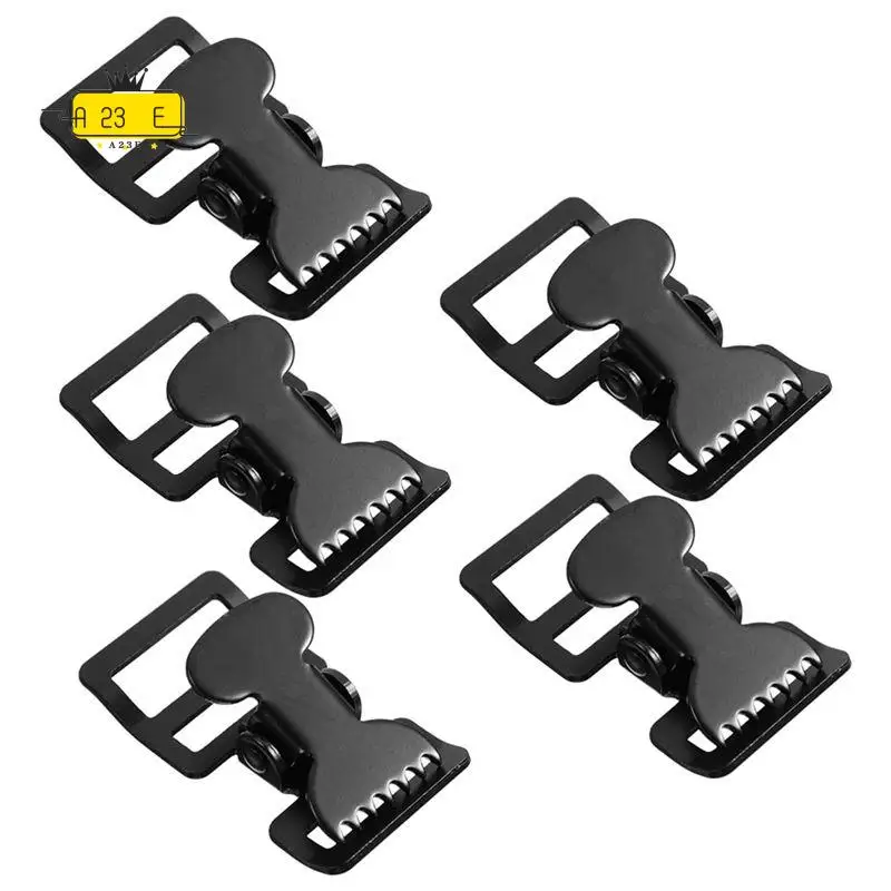 A23E-5Pcs Webbing Clamp Iron Buckles Quick Release Clip Latch Clamps For Duty Belt Suspenders
