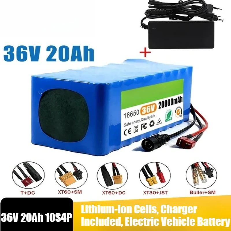 

36V 20Ah 10S4P Battery Pack with 18650 Lithium-ion Cells, Charger Included, Electric Vehicle Battery