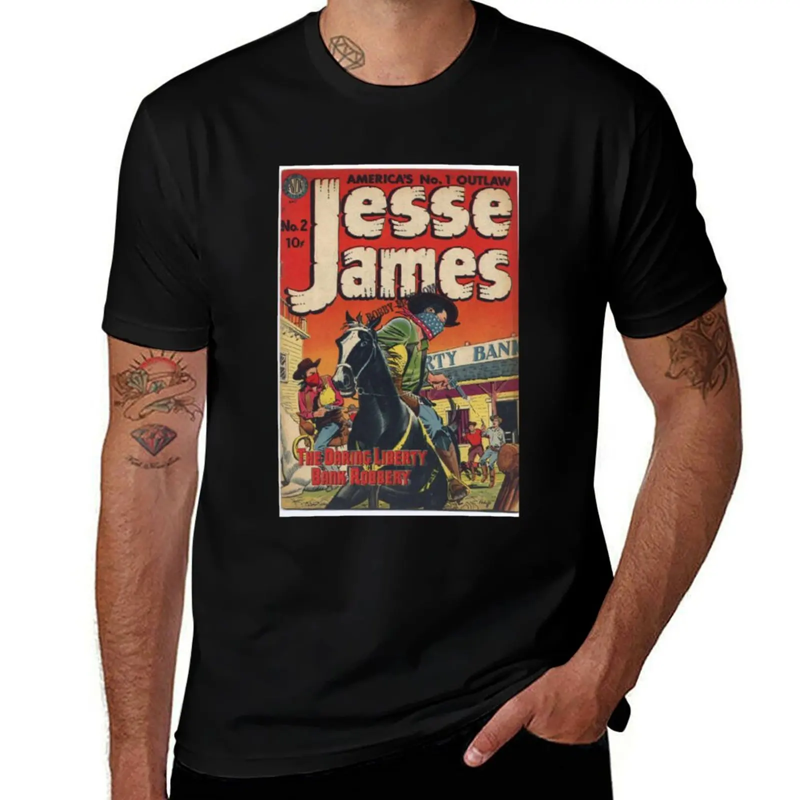 

Jesse James 002 -c2c T-Shirt man t shirt designer black cotton t-shirt plain for man package