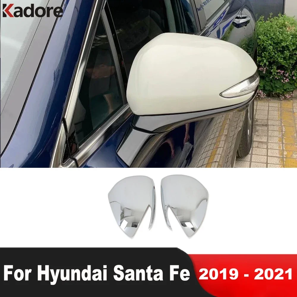 

Накладка на зеркало заднего вида для Hyundai Santa Fe 2019 2020 2021, накладки на боковые зеркала автомобильной двери из углеродного волокна, крышка, аксессуары