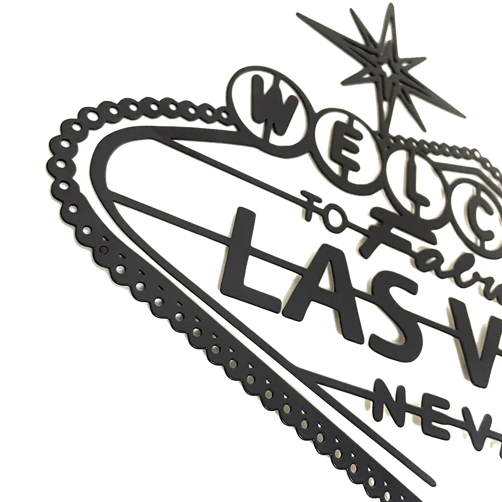 Benvenuto al favoloso Las Vegas Metal Art Sign Casino Hanging Wall Decor Living Bedroom Mancave Decoration regalo per l\'inaugurazione della casa