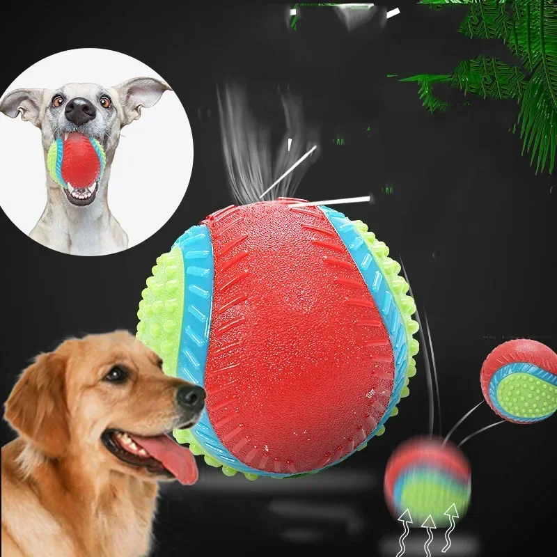 8cm Bite-resistant Pet Dog Toy Rubber Ball Beef-flavored Elastic Ball To Prevent Dog From Destroying Things Dog Training Supply