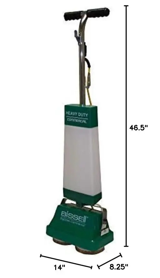 BigGreen BGFS5000 Портативный скруббер и полировщик для пола с двумя щетками, ширина 13 дюймов x 7 дюймов x 44 дюйма, белый и зеленый