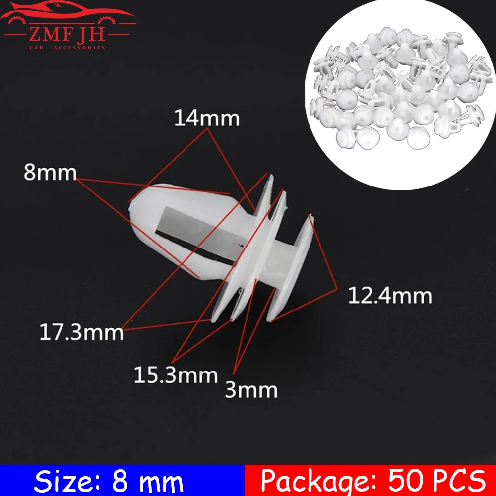 ZMFJH 8 مللي متر ثقب لوحة الباب كليب السيارات السحابة برشام كليب لبيجو 206 207 208 308 407 408 لسيتروين C4 C5 C3 اكسسوارات