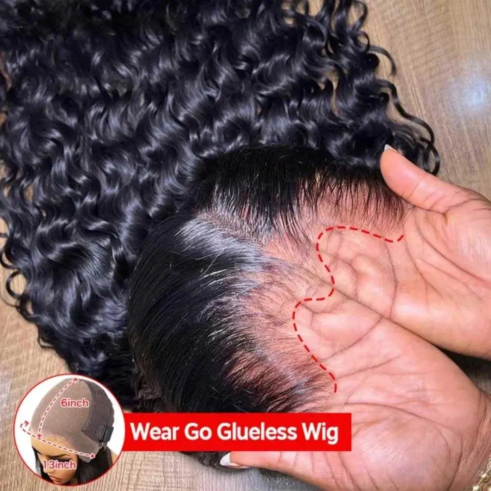 

40 42-дюймовый бесклеевой парик Свободные глубокие волнистые фронтальные парики из человеческих волос Wear and Go 13x4 13x6 HD Глубокие вьющиеся парики из натуральных волос на кружеве спереди