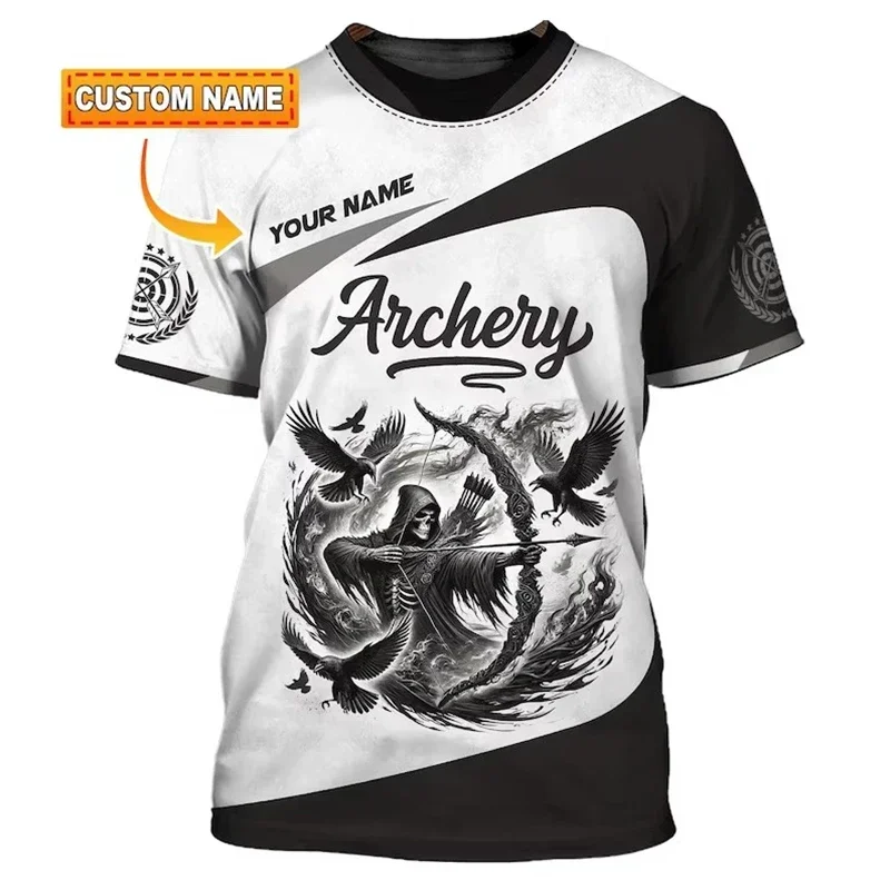 

Men's round neck T-shirt, plus size, suitable for archery clubs, customizable name, new summer series short sleeved