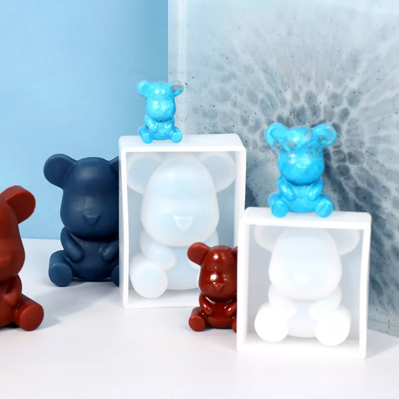 Crystal Epoxy Semi-dimensional Bear Cub Silicone Mold DIY Ornaments Little Bear Big Violent Bear Ornaments Creative Handmade