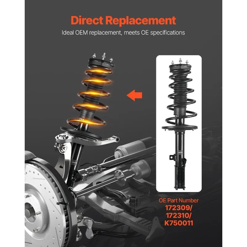 مجموعة دعامة ممتص الصدمات الخلفي 2 قطعة تناسب 2007-2011 تويوتا كامري #4