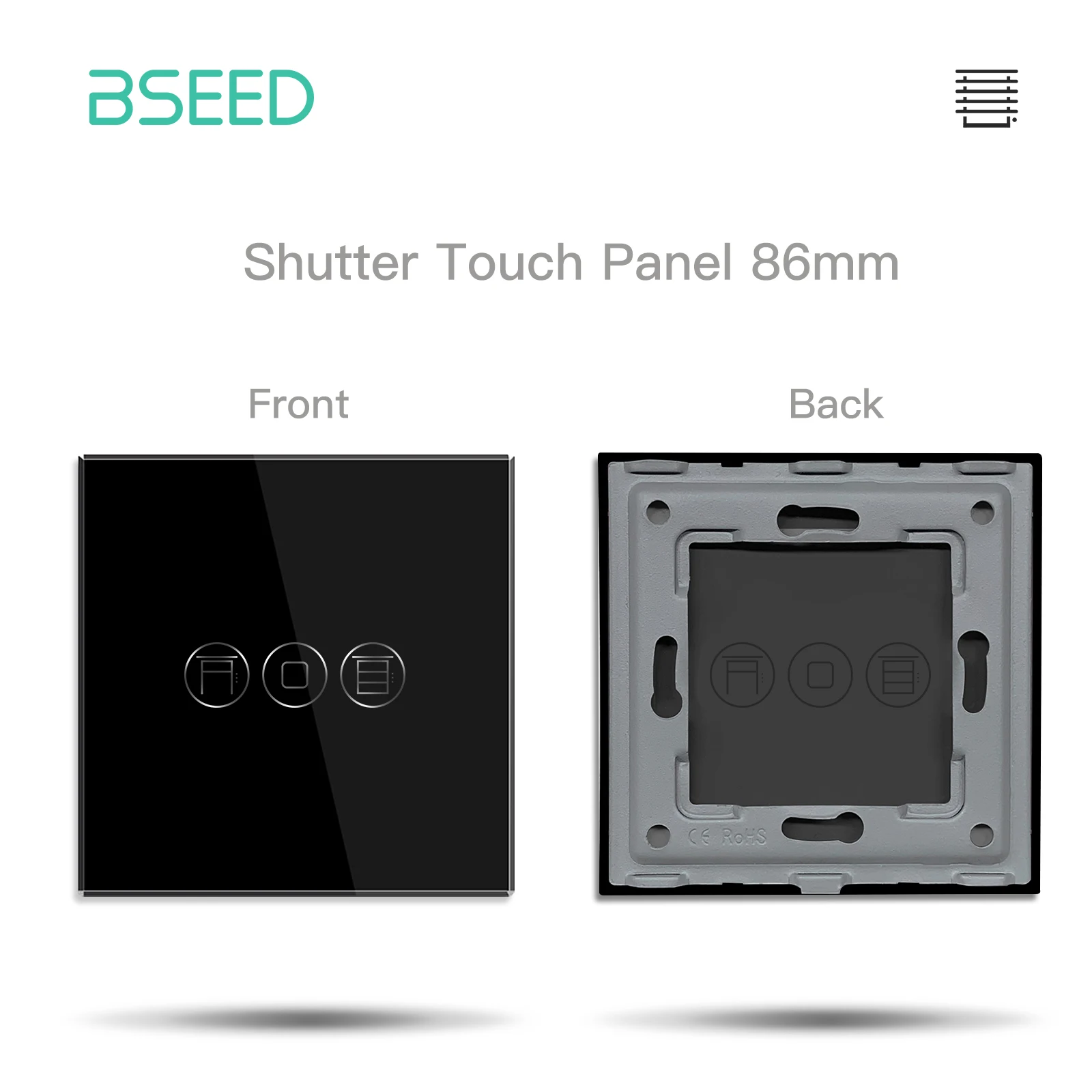 BSEED WIFI Touch Licht Schalter Teil Smart Wifi Schalter Funktion DIY Teil EU Wifi Steckdosen Teile Glas Panel Nur Schwarz