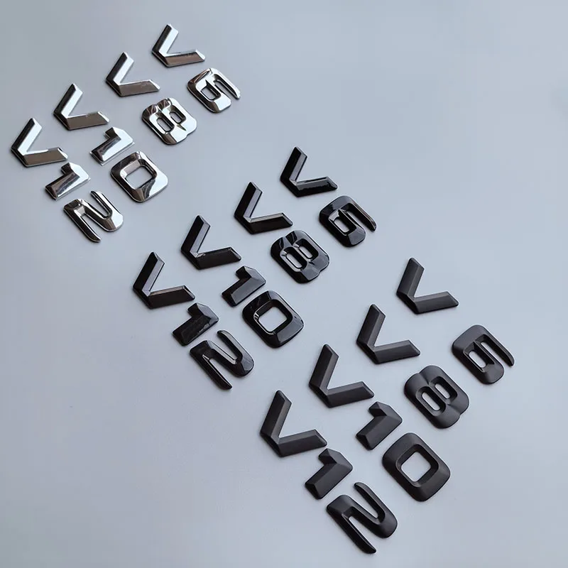 

2015 3D Sharp V6 V8 V10 V12 Letters Numbers ABS Car Emblem for mercedes benz Fender Discharging Badge Nameplate Logo Sticker