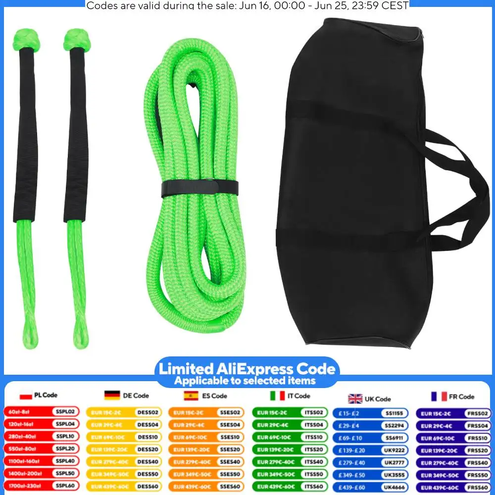 

30580lbs 30ft 7/8" Towing Rope 30% Stretch Nylon Portable for Outdoor/Emergency Rescue Durable