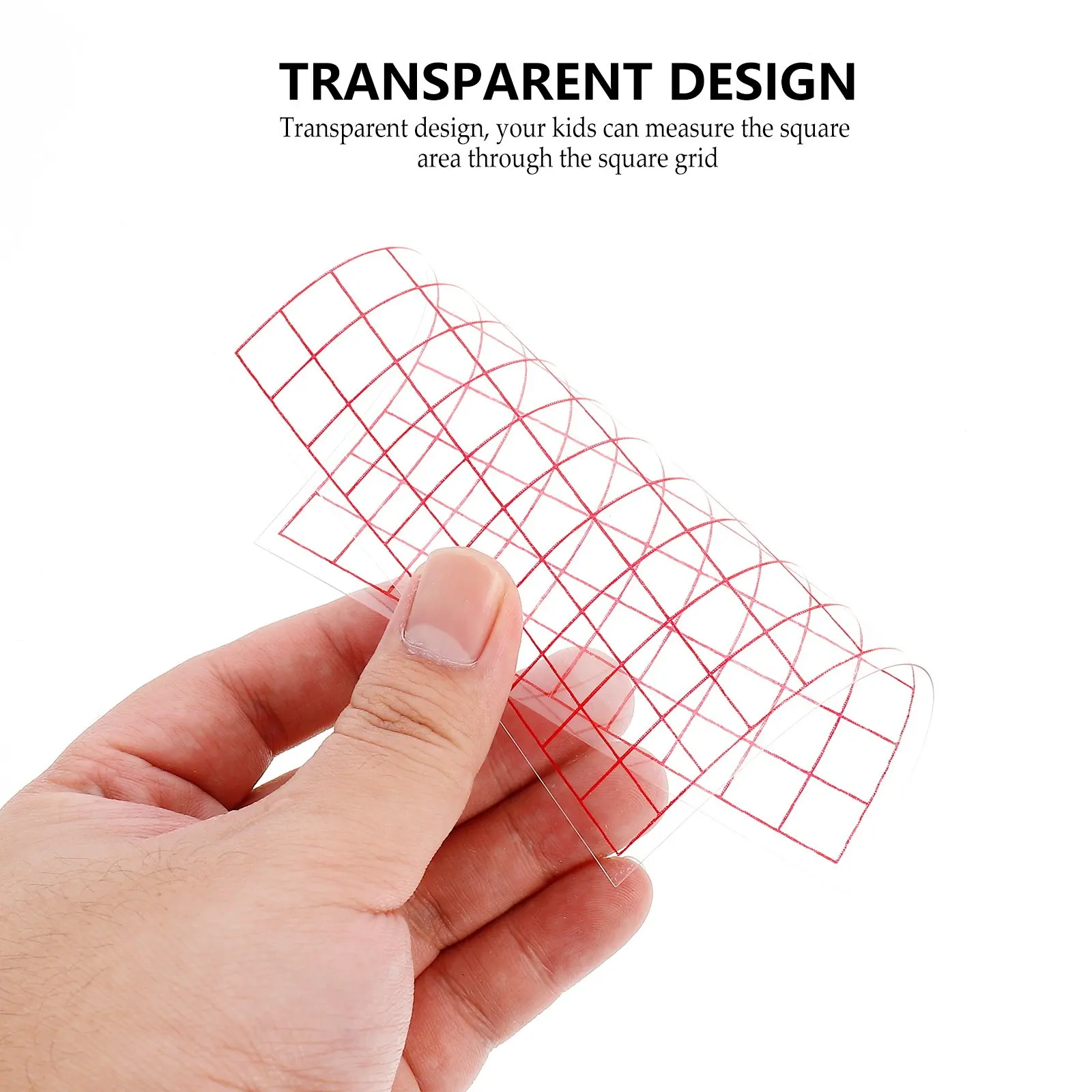 

12 Sheets Plastic Area Measurer Square Grid Sheets for Student Learning Math Area Measurement Teaching Aid Educational