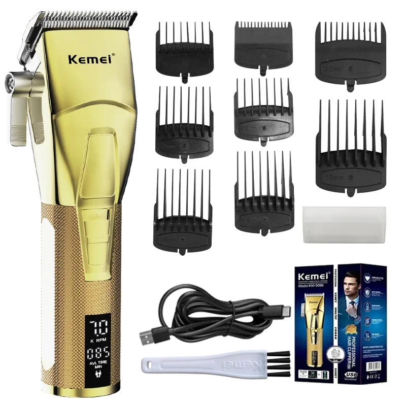 

Kemei Rechargeable Electric Hair Clipper Professional Cordless Hair Trimmer Hair Cutting Machine For Men KM-5096