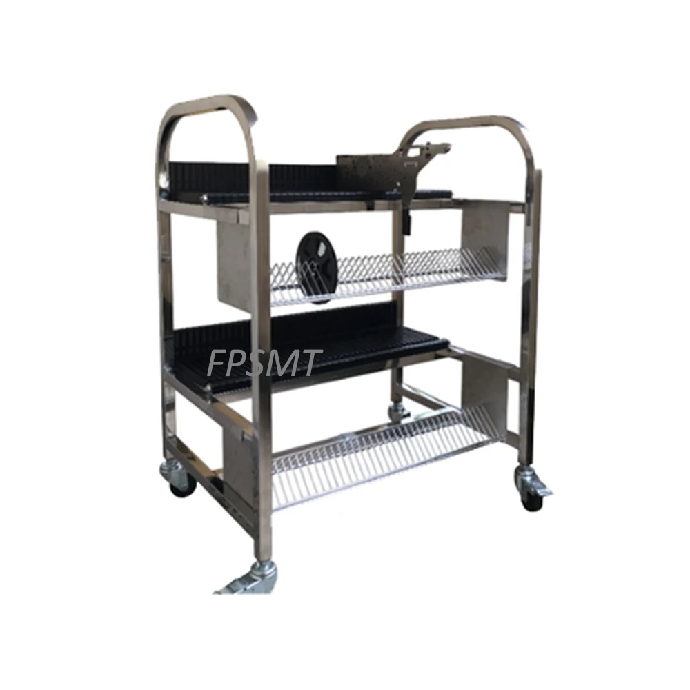 SMT Feeder Storage Cart Trolley For FUJI NXT XPF SMT Production Line Stainless Steel Aluminium Chip Mounter Feeder Racks