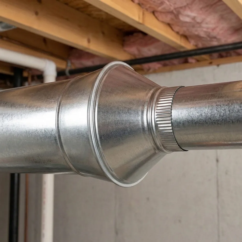 8 to 4 Inch Galvanized Steel Duct Reducer for Stable Duct Transition in Residential Commercial and Industrial For Exhaust