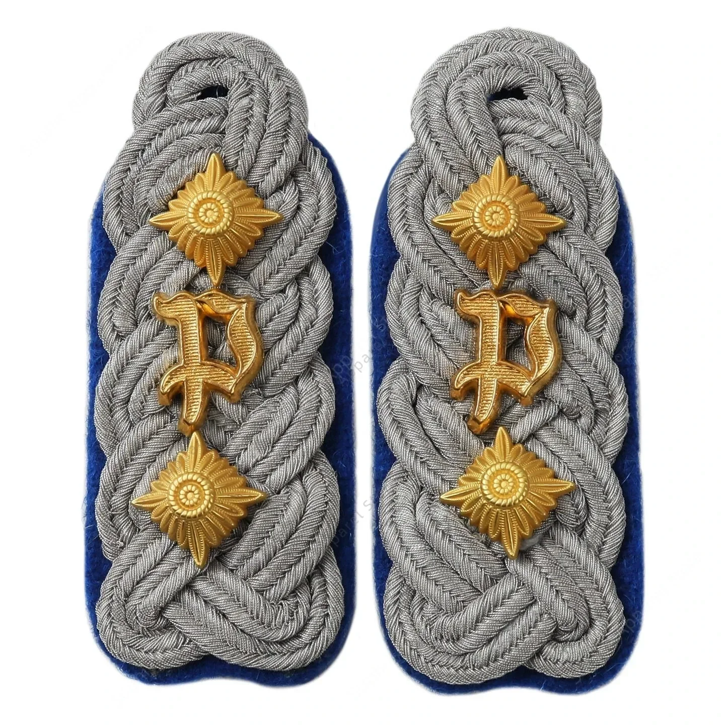 Épaulettes en lingots d'officier militaire allemand, insignes de grade dorée, épaulettes de Style WW2 de la seconde guerre mondiale pour la reconstitution uniforme, accessoire Cos