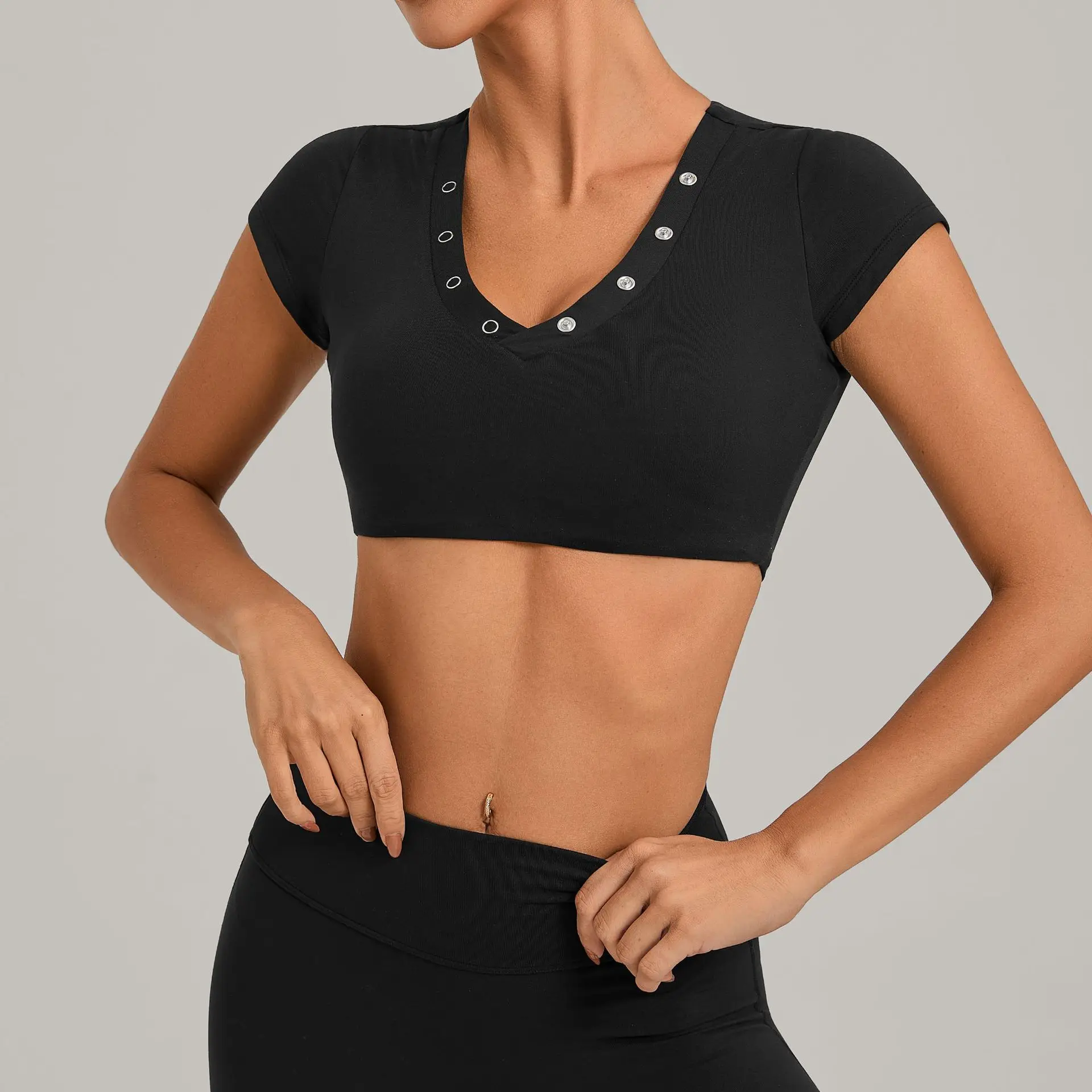 

Новая женская футболка для йоги: спортивная, облегающая, с эффектом начеса, с красивой спинкой, для фитнеса, бега, тренировок в зале, повседневная, с коротким рукавом