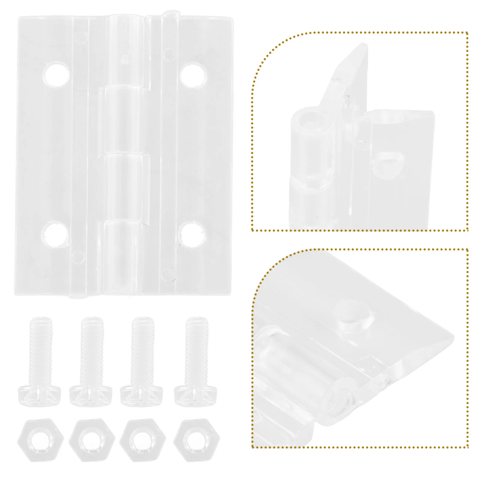 

2 set Acrylic Hinges For Cabinet Doors Continuous Hinge For Glass Wooden Box Drawer Table Durable Small Hinges