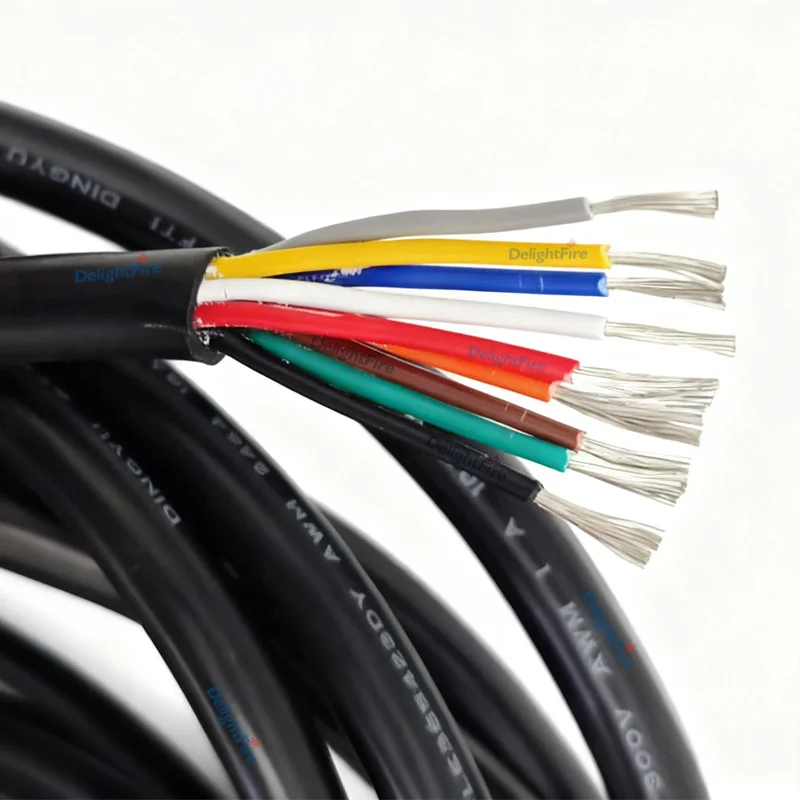 28 26 24 20 18 22AWG Electrcial Wire Extension Cale PVC Tinned Copper 9Core Sheathed Cable For Audio Automotive Trailer Speaker