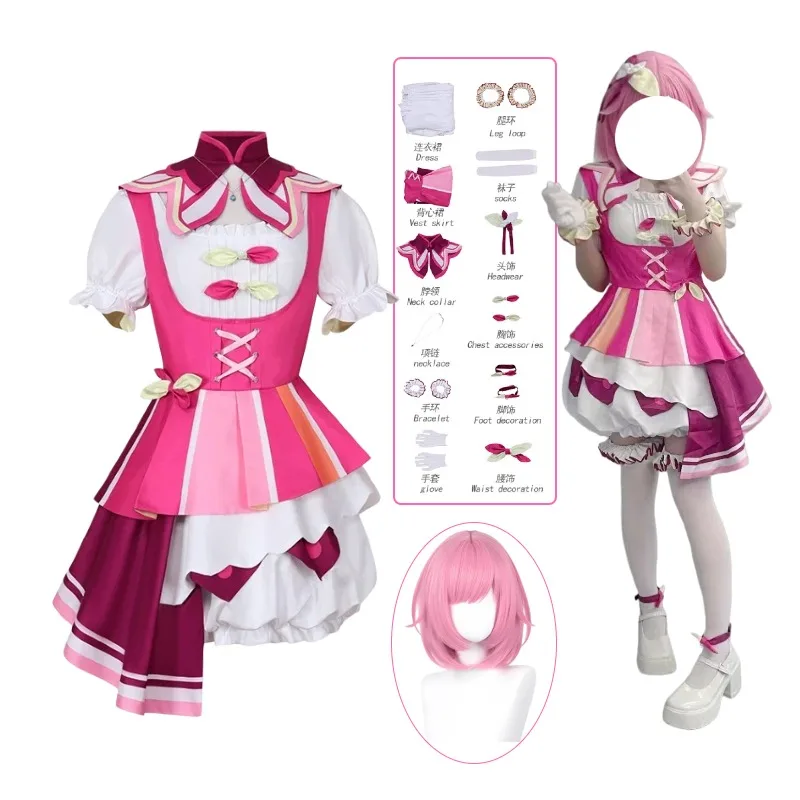 

Otori Emu Cosplay Costume Third Anniversary Dress Uniform Wig Set Stage Performance Outfit for Woman Halloween Comic Con