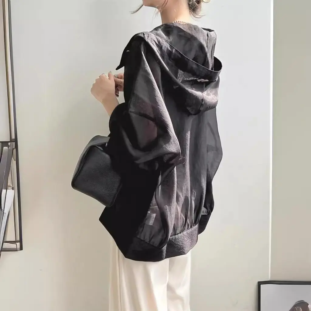 

Lotte женская легкая солнцезащитная рубашка с капюшоном в японском стиле модный летний топ с защитой от УФ-лучей