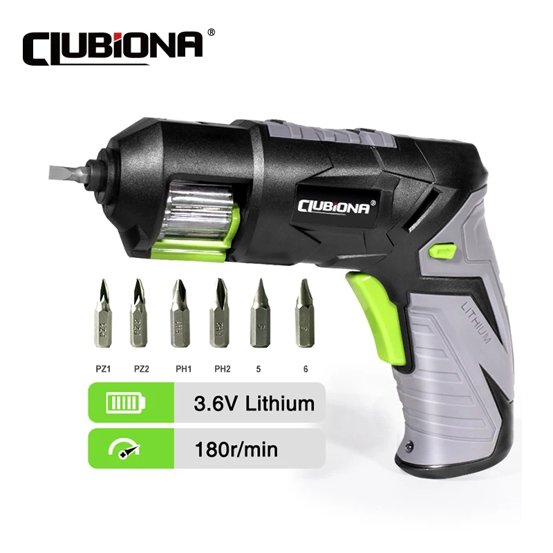 

Clubiona Mini USB Rechargeable Electric Screwdriver Set Cordless Screwdriver 6PC Heads Changeable Multifunctional Screwdriver