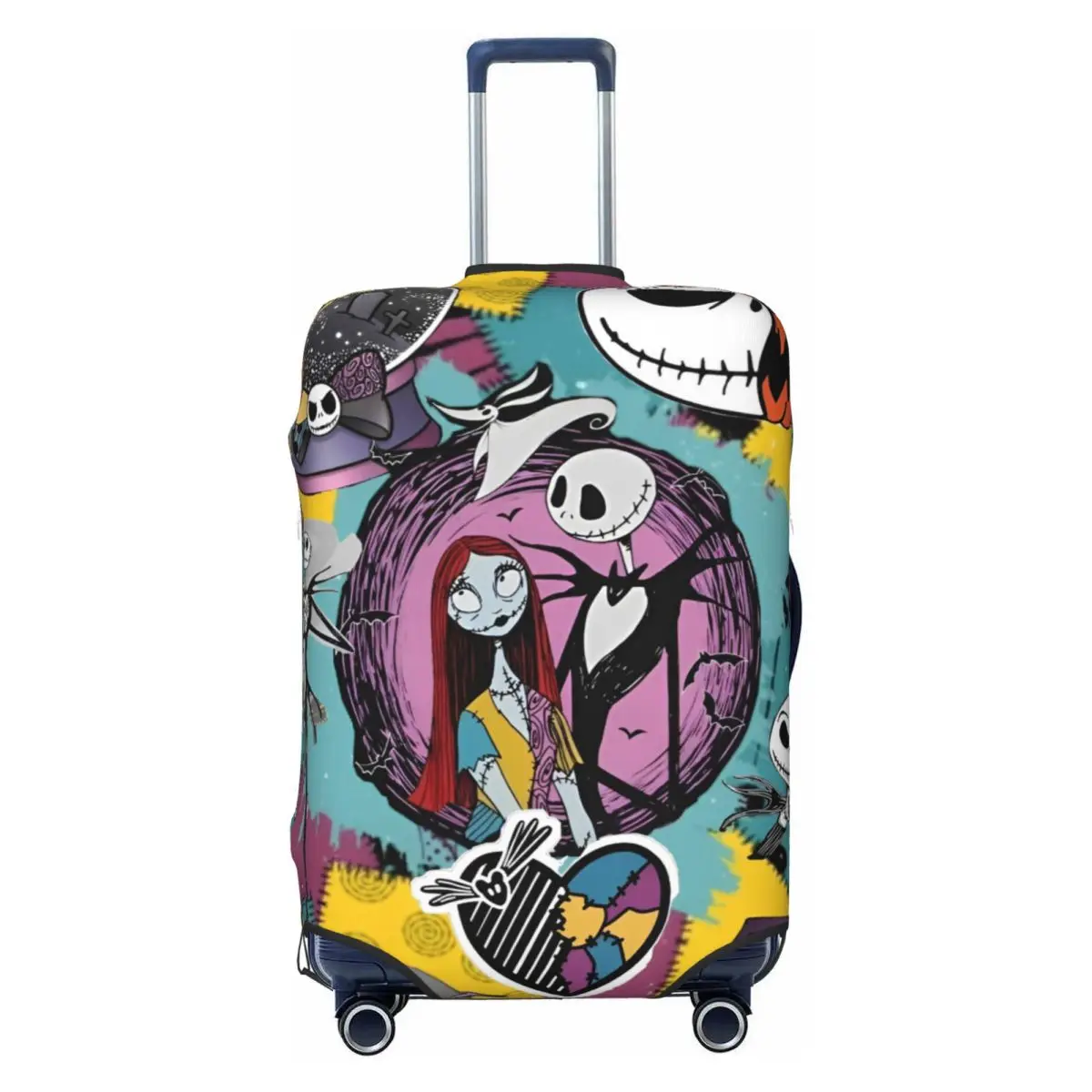 

Custom Nightmare Before Christmas Luggage Cover Elastic Travel Suitcase Protective Covers Fits 18-32 Inch