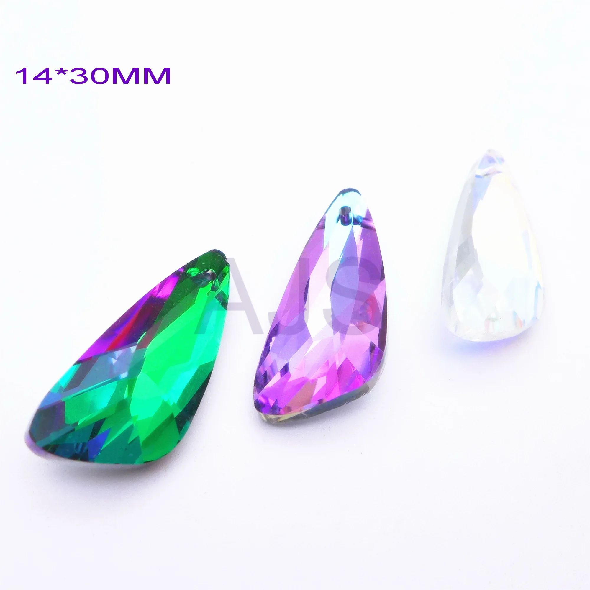 

12pcs 14*30MM 6690 Crystal Faceted Wish Stone Wing Knife Shape Pendants AB Jewelry Earrings Necklace Decoration Free Shipping