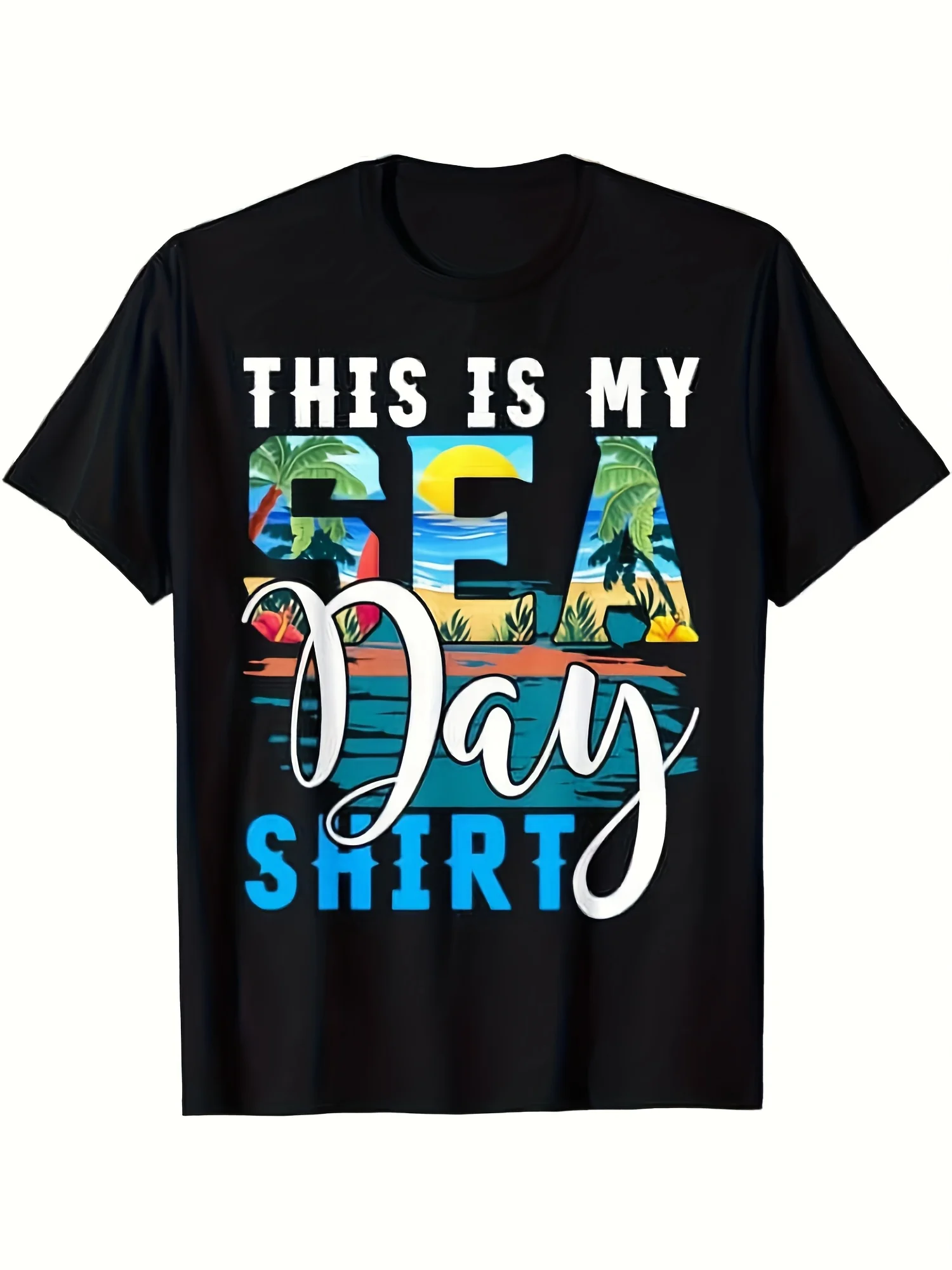 2026 Humorous 'This Is My Sea Day' Cruise-Themed T-Shirt - Comfortable, Breathable Crew Neck Tee Suitable for Both Men And Women