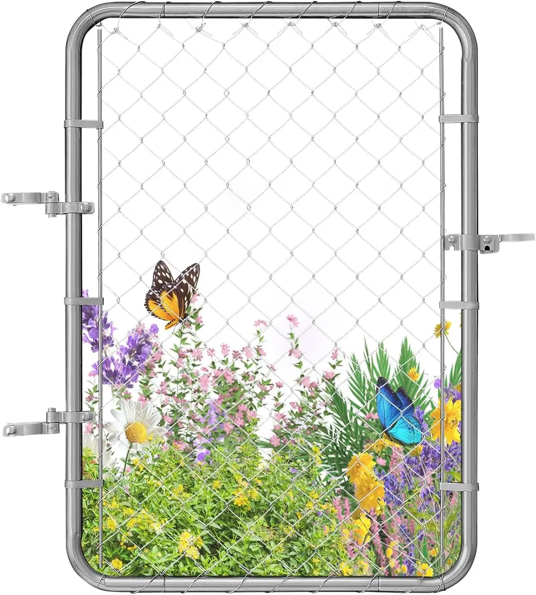 

Регулируемая ворота для сетчатого забора, 32x46 дюймов, из оцинкованной стали с защитой от ржавчины, для безопасности сада и двора