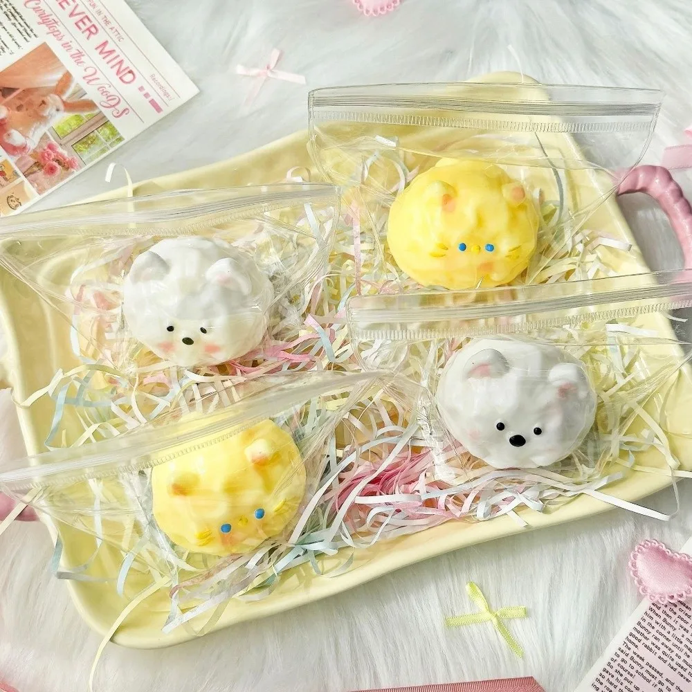 Cute Cat Dog Squishy Toy Stress Relief Fidget Doll Cartoon Squeeze Doll Slow Rebound White Yellow Pinch Decompression Toy