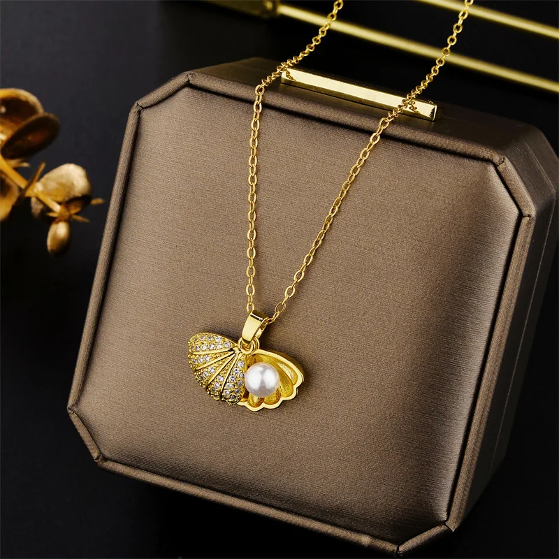 Neue In Licht Luxus Zirkon Kristall Edelstahl Halsketten Für Frauen Koreanische Mode Süße Sexy Weibliche Schlüsselbein Kette Schmuck