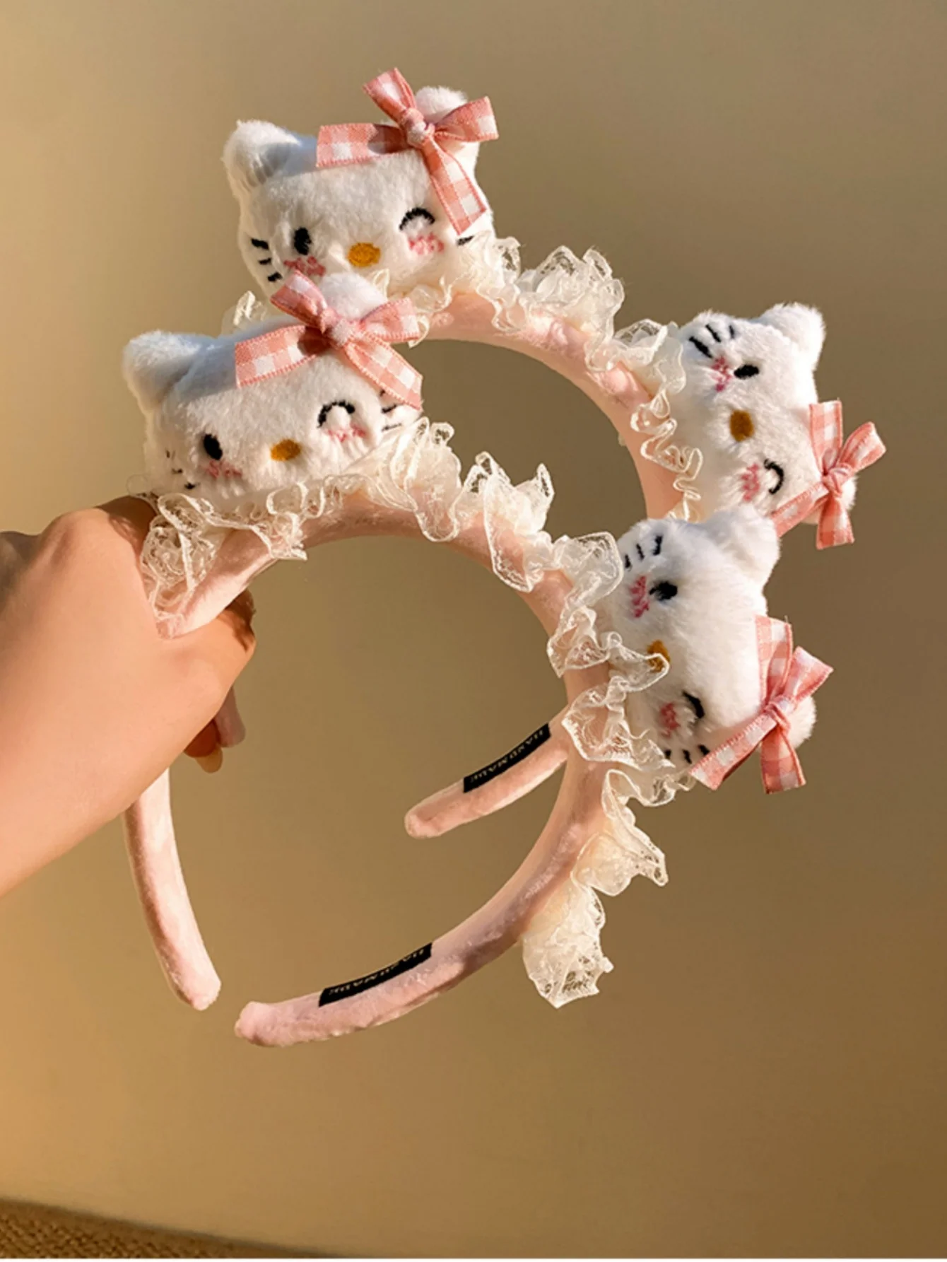 1pc hellokittyes laço guarnição bonito bandana novo outono e inverno dos desenhos animados rosto lavagem e maquiagem liberação bandana cabelo