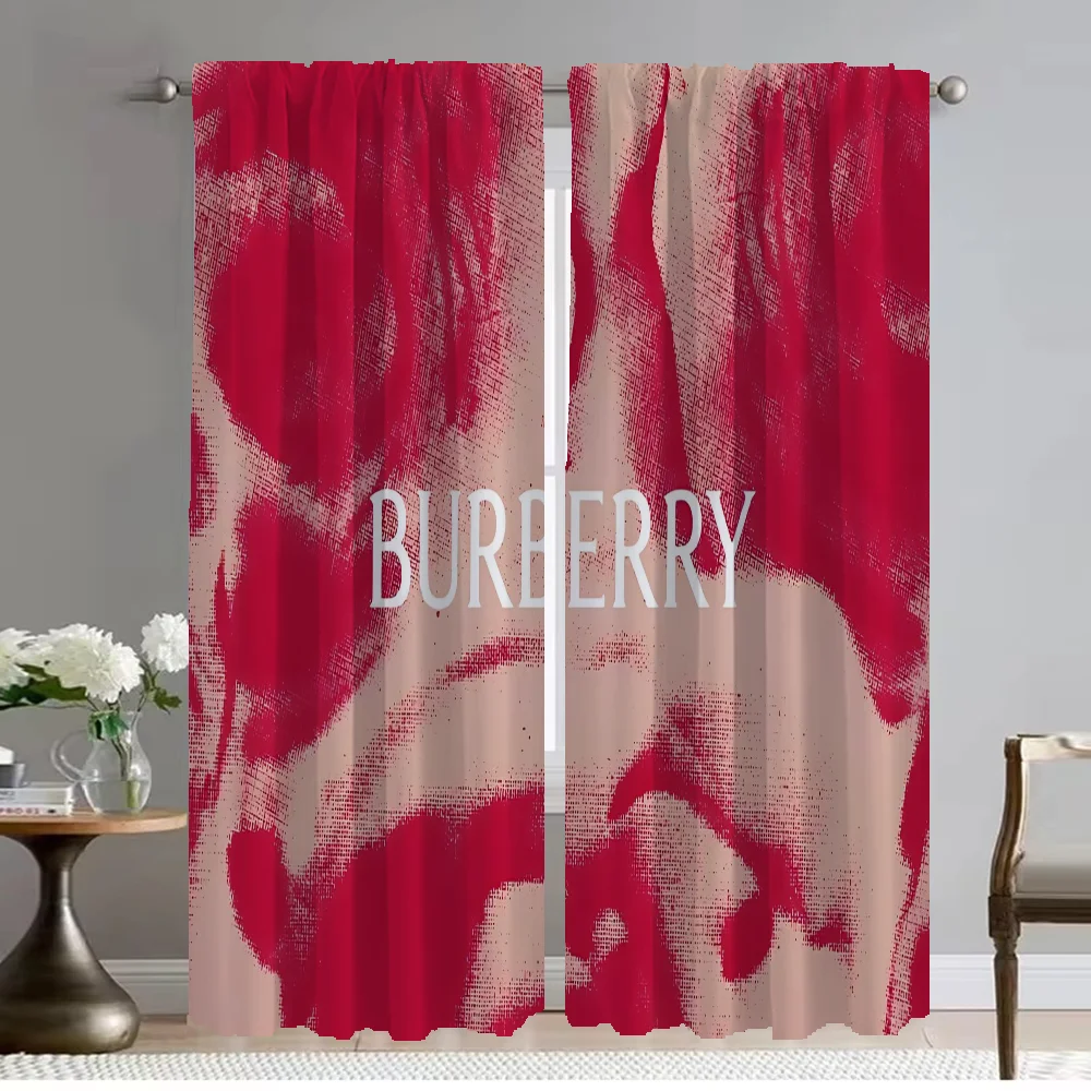 Burberrys Blackout Curtain for Room 2 Panel Curtains Child Room Partition Home Interior Curtains Shades Halloween Decoration